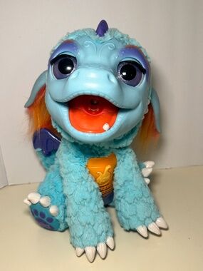 Fur Real Friends Tested Working Blaze the Dragon Flame in Mouth Interactive Toy